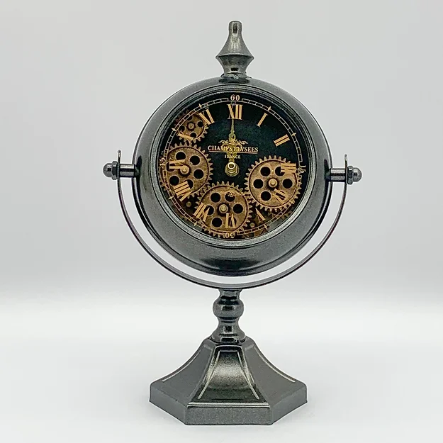 black cogs mantel clock £69
